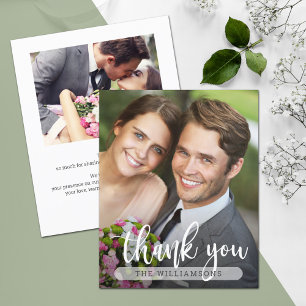 Flyer Tarjeta de agradecimiento de boda con foto económi