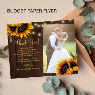 Flyer Tarjeta de agradecimiento de boda con foto floral