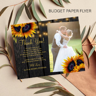 Flyer Tarjeta de agradecimiento de boda con foto floral
