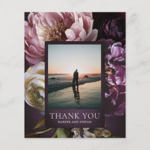 Flyer Tarjeta de agradecimiento de boda floral maximalis