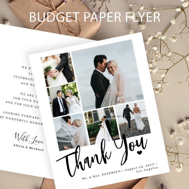 Flyer Tarjeta de agradecimiento de boda simple con varia (Subido por el creador)