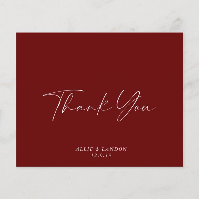 Flyer Tarjeta de agradecimiento de BUDGET Burgundy (Frente)