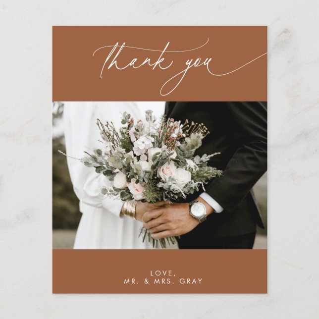 Flyer Tarjeta de agradecimiento de la foto de Boda de Te (Frente)