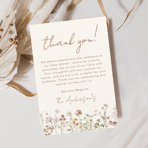Flyer Tarjeta de agradecimiento de Wildflower Baby Showe