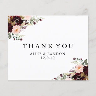Flyer Tarjeta de agradecimiento de Winter Floral   Presu