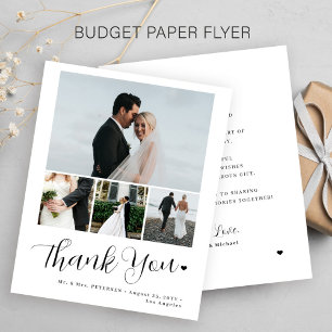 Flyer Tarjeta de agradecimiento del boda de fotos minima