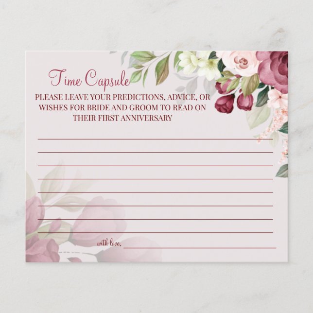 Flyer Tarjeta de aniversario de boda de cápsula del tiem (Frente)