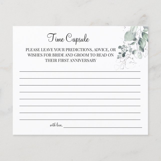 Flyer Tarjeta de aniversario del boda de la cápsula de c (Frente)