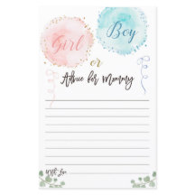 Tarjeta de asesoramiento de Baby Shower para globo