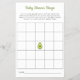 Flyer Tarjeta de Bingo Bebé Kawaii Juego de Baby Shower 