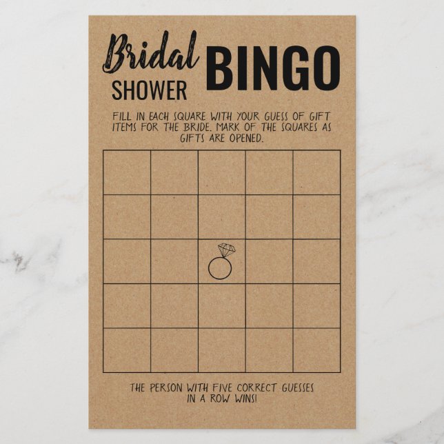 Flyer Tarjeta de Bingo Bridal Shower (Frente)