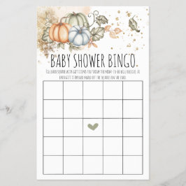 Flyer Tarjeta de bingo de juego Baby Shower para calabaz
