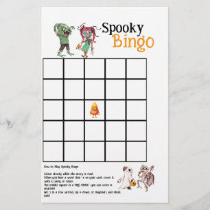 Flyer Tarjeta de Bingo Spookokular Halloween Bash Spooku