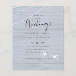 Flyer Tarjeta de Boda en Frasco de Mason Dusty Blue al M