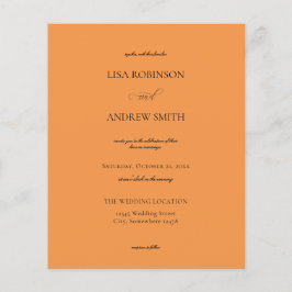 Flyer Tarjeta de Boda Naranja Presupuesto