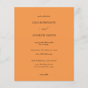 Flyer Tarjeta de Boda Naranja Presupuesto
