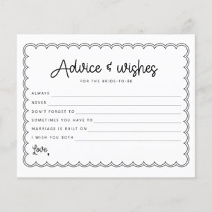 Flyer tarjeta de consejo de novias minimalistas con viei