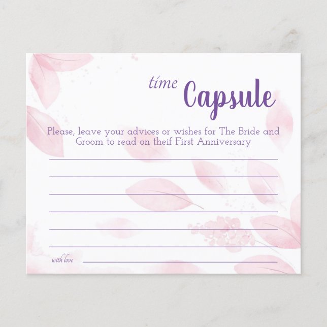 Flyer Tarjeta de Consejos de Cápsula del Tiempo para Des (Frente)