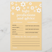Tarjeta de consejos para padres en baby shower de 