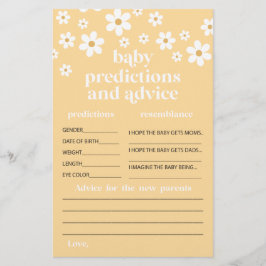 Flyer Tarjeta de consejos para padres en baby shower de 