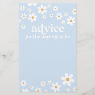 Flyer Tarjeta de consejos para padres en baby shower de 