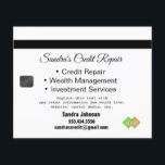 Flyer Tarjeta de crédito Black and Gold<br><div class="desc">Este es un diseño de tarjeta de volante para reparación de crédito. Todo el texto es personalizable. Adecuado para servicios de reparación de créditos,  contables,  empresas de inversión,  servicios de gestión patrimonial,  preparadores de impuestos,  etc.</div>