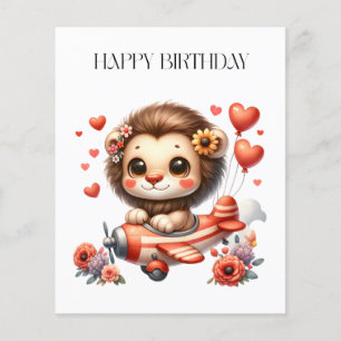 Flyer Tarjeta de cumpleaños del piloto león