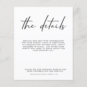 Flyer Tarjeta de Detalles de Boda Económica