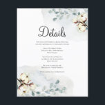 Flyer Tarjeta de detalles de boda elegante/de presupuest<br><div class="desc">Elegante acuarela Tarjeta de detalles Boda de presupuesto. Flyer! Los detalles de su evento se pueden personalizar en cualquier color o tamaño de fuente de su elección. ¡Una manera fácil y conveniente de complacerse a usted y a sus bodas!</div>