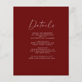 Flyer Tarjeta de detalles de Borgoña de Presupuesto |