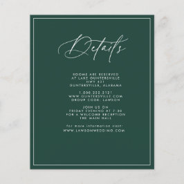 Flyer Tarjeta de detalles de esmeralda de presupuesto