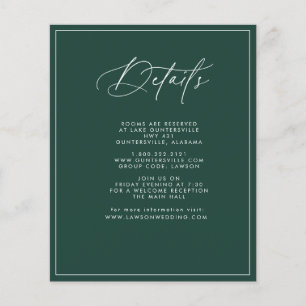 Flyer Tarjeta de detalles de esmeralda de presupuesto