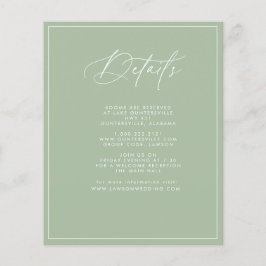 Flyer Tarjeta de detalles verde para el segmento de pres