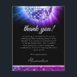 Flyer Tarjeta de disco del partido de cumpleaños número<br><div class="desc">Eleva tu gratitud con nuestra tarjeta Purple Disco 60th Birthday Gracias. Esta tarjeta captura la esencia de la era disco, añadiendo un toque de glamour y nostalgia retro a tus expresiones de aprecio. En un vibrante tono violeta, esta tarjeta de agradecimiento exuda energía y estilo. El disco grafico de la...</div>