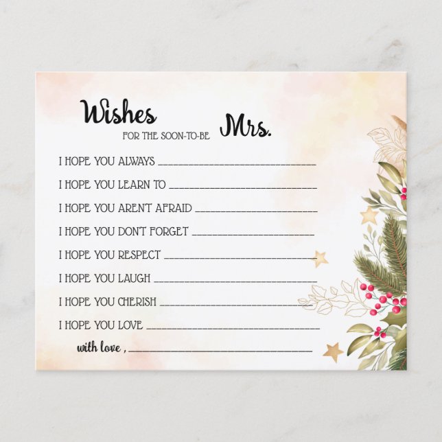 Flyer Tarjeta de Ducha para la Próxima Sra. Navidad Fl (Frente)