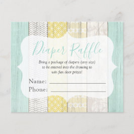 Flyer Tarjeta de entrada de Baby Shower amarilla y de fá