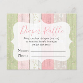 Flyer Tarjeta de entrada de Baby Shower Diaper Raffle Pi