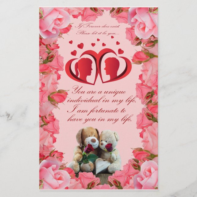 Flyer Tarjeta de felicitación romántica (Frente)