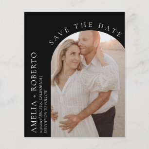 Flyer Tarjeta de Foto con Aviso de Boda Elegante para Gu