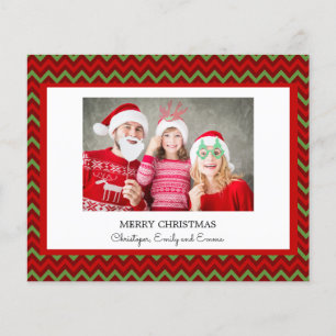 Flyer Tarjeta de foto verde roja para la navidad del pre