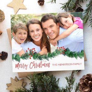 Flyer Tarjeta de fotos para Navidad de Budget Merry