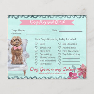 Flyer Tarjeta de informe de crecimiento de perro floral 