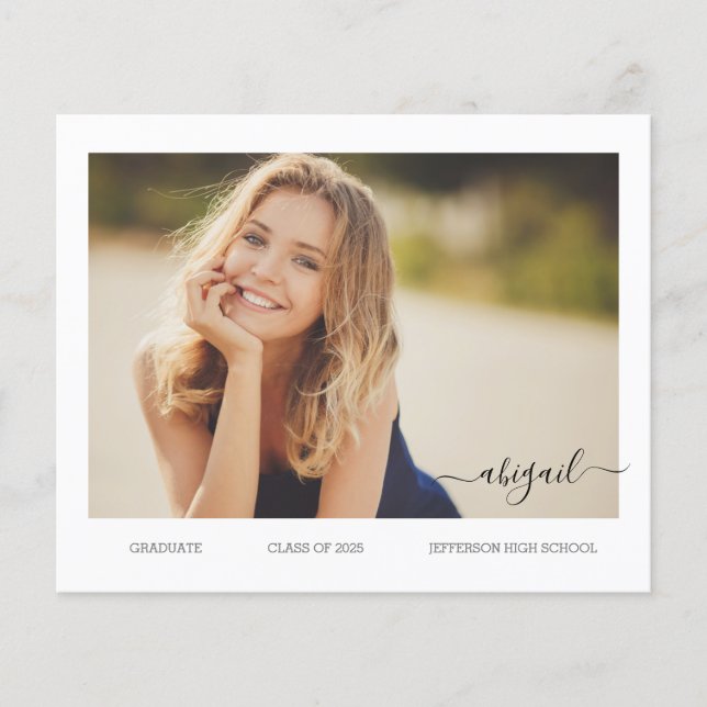 Flyer Tarjeta de Invitación de Grado de Foto Senior para (Frente)
