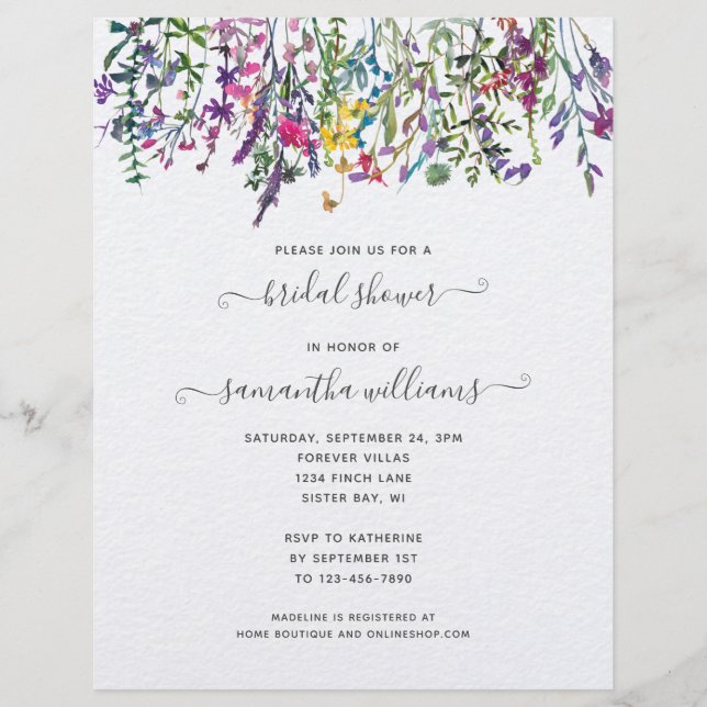 FLYER TARJETA DE INVITACIÓN PARA LLUVIA DE FLORES NUPCIA (Frente)