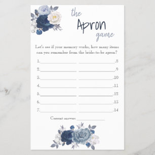 Flyer Tarjeta de juego Apron Bridal Shower