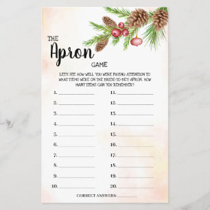 Flyer Tarjeta de juego Apron Game Navidades Bridal Showe