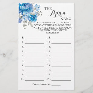 Flyer Tarjeta de juego Apron Shower Blue Flower