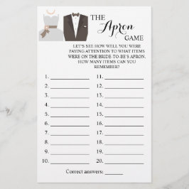 Flyer Tarjeta de juego Apron Shower Bride y Groom