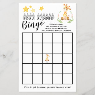 Flyer Tarjeta de juego Baby Shower Bingo Sweet Vintage G