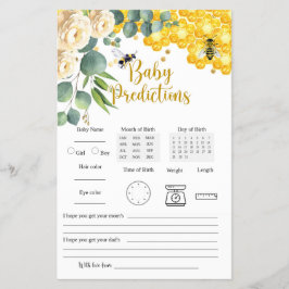 Flyer Tarjeta de juego Bee Baby Predictions